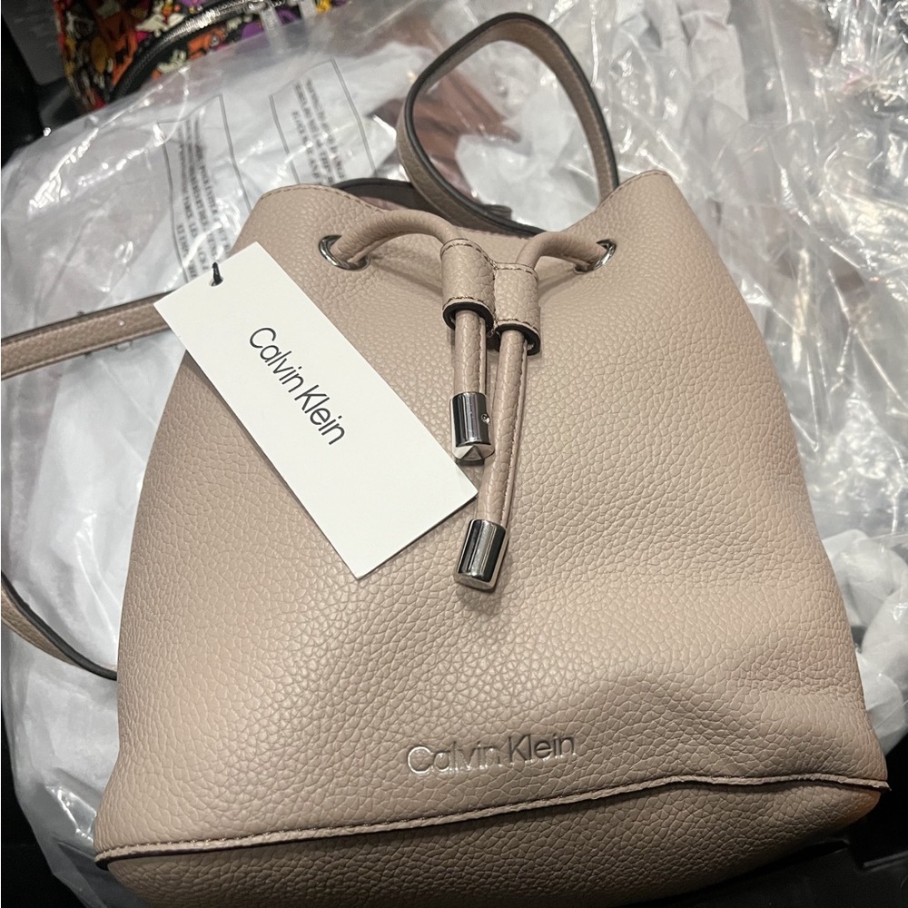 Calvin Klein Gabriana purse new with tags tan color